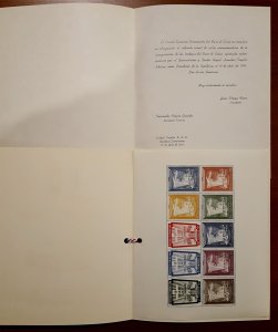 DOMINICAN REPUBLIC  1948 Columbus LIGHTHOUSE S/S of 10 w/ FOLDER mint MNH