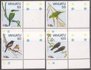 Vanuatu - 1991 Birds, Kingfisher, Lorikeet, - 4 Stamp Set - Scott #542-5