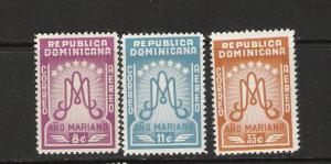 DOMINICAN REP. DOMINICANA C87-C89 MOG MARIAN YEAR Q229