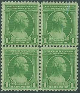 USA SC# 705 Washington, 1c, Block of 4, MNH