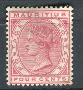 MAURITIUS; 1880s early classic QV issue Mint hinged 4c. value