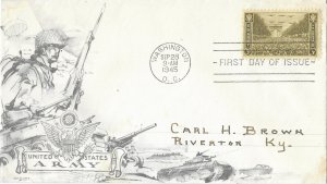 1945 FDC, #934, 3c U.S. Army, Aristocrats-Lowry