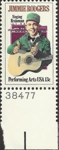 # 1755 MINT NEVER HINGED JIMMIE RODGERS AND LOCOMOTIVE