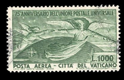 Vatican City #C19 Cat$82.40, 1949 1000L green, used