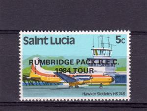 St.Lucia 1984 Rumbridge Rugby Tour '84 Black ovpt.Perforated MNH VF Sc#504