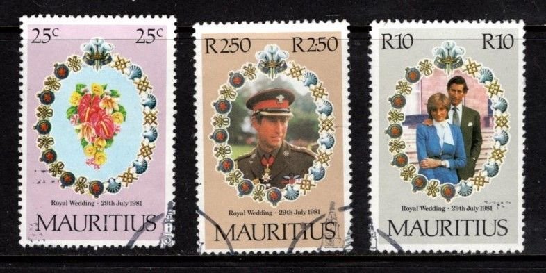 Mauritius - #520 - 522 Royal Wedding set/3  -  Used