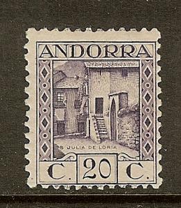 Andorra - Spanish Admin, Scott #29, 20c St Julia de Loria, MH