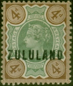 Zululand 1888 4d Green & Dp Brown SG6 Fine LMM