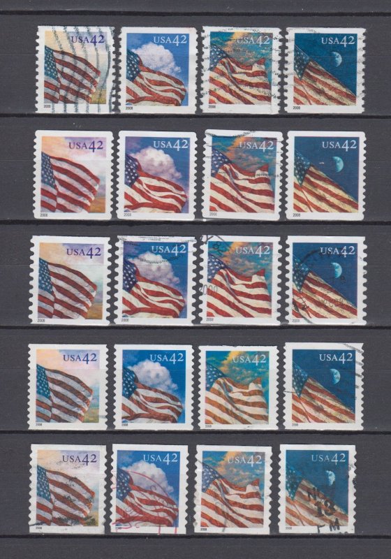 (G) USA #4228-31 4232-35 4236-39 4240-4343 4244-47 5 Different Sets VF Used