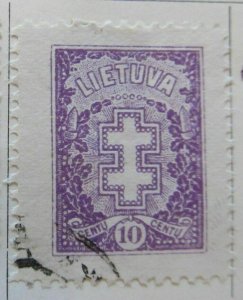 A11P5F52 Lithuania Lithuania Lithuania 1926-27 WMK Intersecting Diamonds 10c used-