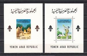 Yemen Arab Rep., Mi cat. 375-376, BL28-29. Scouts Perforate & Imperf s/sheets. ^