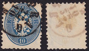 Austria - 1864 - Scott #25 - used - PRAG pmk Czech Republic - partial watermark