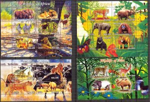 Malawi 2011 Lions Elephants Tigers Deer's Bears 4 sh. MNH Cinderella {s008}