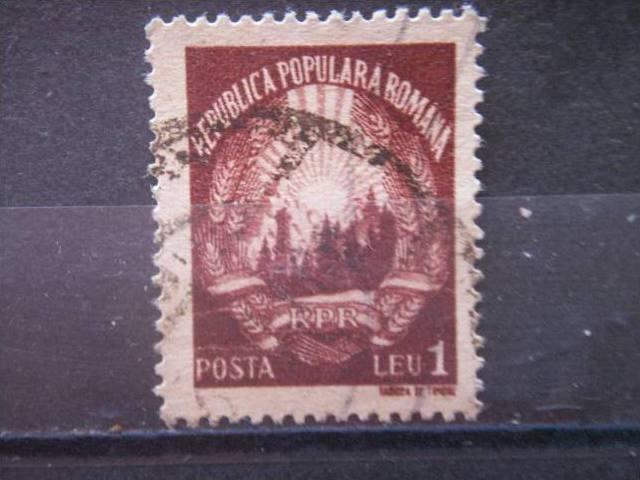 ROMANIA, 1948, used 1l, Arms of Romanian. Scott 698B