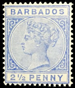 MOMEN: BARBADOS SG #93 1882 MINT OG NH LOT #60666