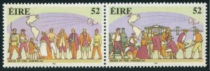 Ireland 866-867a pair, MNH. Michel 794-795. Irish in the Americas, 1992.