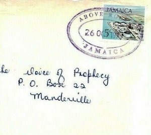 JAMAICA Cover 1973 *Above Rocks* Violet Oval TRD Postmark {samwells-covers}CS80