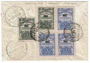 Salvador 1915 Santa Tecla cancel on cover to the U.S., to El Salvador Consulate