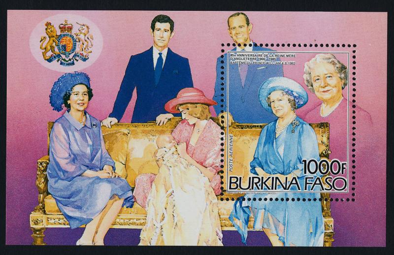Burkina Faso 707 MNH Queen Mother, Princess Diana, Prince William
