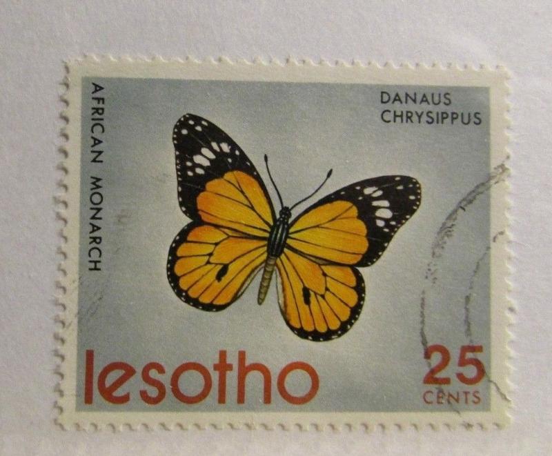 LESOTHO Sc#145  Θ used , 25¢ butterfly African Monarch postage stamp. fine + 