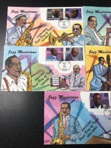 US FDC 2983-92 Jazz Musicians Set Of 10 First Day Of Issue Collins Hand Painted