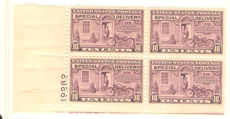 #E15 Motorcycle Spec. Dly. Plate Block Mint NH #19282