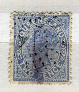 QUEENSLAND; 1880s early classic QV issue fine used Shade of 2d. value