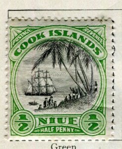 NIUE; 1932 early pictorial issue Mint hinged 1/2d. value