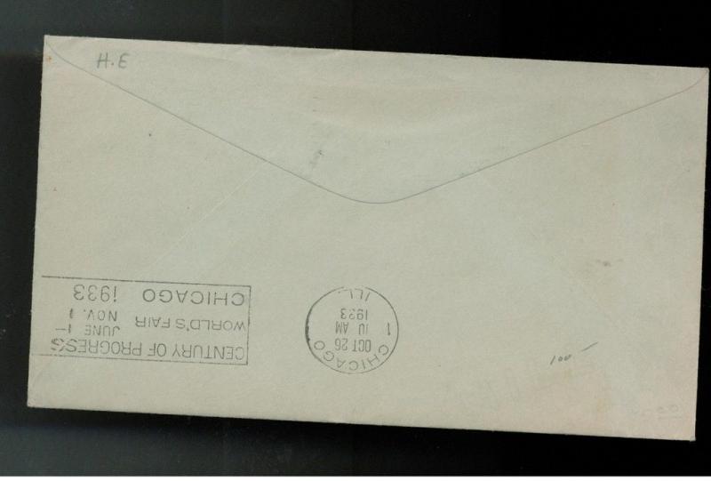 1933 Graf Zeppelin # C 18 century Progress Cover Akron LZ 127