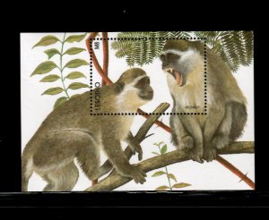 Lesotho 1998 - Monkey Animals - Souvenir Stamp Sheet - Scott #1097 - MNH