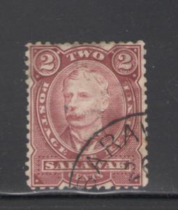 Sarawak 1895 Sir Charles Johnson Brooke 2c Scott # 28 Used