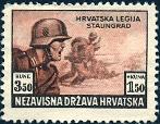 Croatia 1943; Sc. # B37c; */MH Single Stamp
