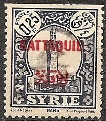 Latakia  6 Mint OG 1933 25c dk bl gray View