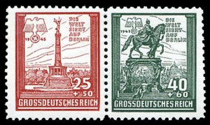 Germany, 1945 Die Welt Sieht auf Berlin essays, se-tenant horizontal pair, ...
