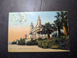 1927 Monaco Postcard Cover Monte Carlo to Kobe Japan