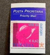 Vatican City  Scott # 1234 MNH with priority mail label attached (2002)