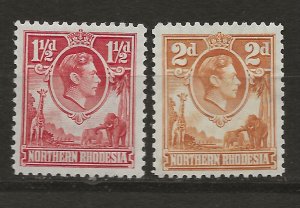 Northern Rhodesia 29, 31 SG 29, 31 MLH VF 1938 SCV $55.00 (jr)