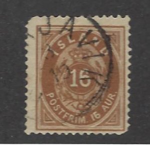 Iceland SC#12 Used F-VF Rough Corner SCV$57.50...fill Quality!