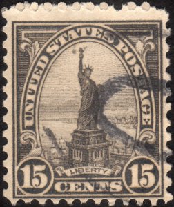 1931, US 15c, Statue of Liberty, Used, Sc 696