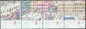 1995 MACAO HERITAGE--SENADO SQUARE 4V stamp