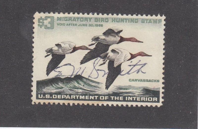 USA # RW 33 VF-MNG HUNTING PERMIT STAMP $3 SIGNED CAT VALUE $50+