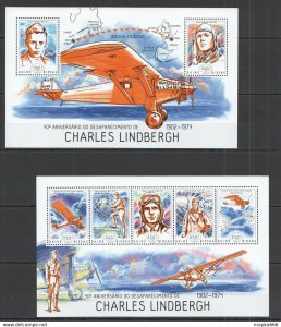 2014 Guinea-Bissau Transport Aviation Lindbergh Kb+Bl ** Stamps St1171