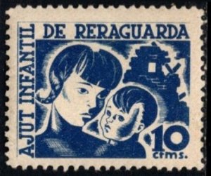 1937 Spain Civil War Charity Poster Stamp 10 Cent Ajut Infantil de Rereguarda