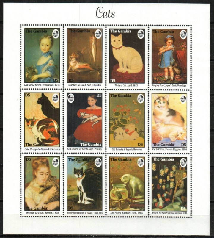 Gambia Stamp 1539  - Paintings of cat