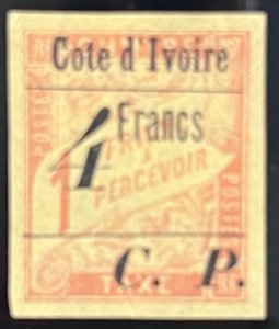 Ivory Coast 1904 SC W35a /YT CP 21a Mint only 40 Exist Signed ROUMET/ Brun /Cert