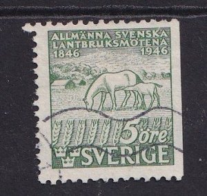 Sweden #376  used 1946 mare and colt   perf. 12 1/2   imperf. right  5o