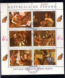 PANAMA #488 1968 MUSICIANS MINT VF NH O.G SHEET 6 CTO