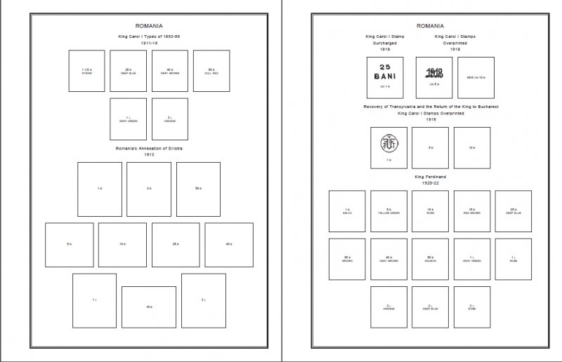 ROMANIA STAMP ALBUM PAGES 1858-2011 (847 PDF digital pages)