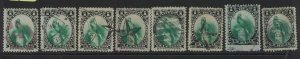 Guatemala SC 21 Early Cancels X 8 Lot 4 VFU (10faz) 