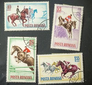 Romania #1631-1634 USED set horse show